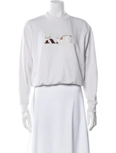 Pre-owned Kith Graphic Print Crew Neck Sweatshirt In White