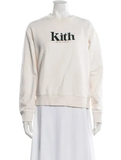 Pre-owned Kith Graphic Print Crew Neck Sweatshirt In White