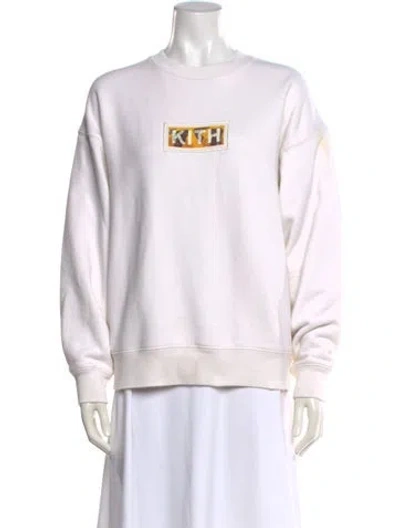 Pre-owned Kith Graphic Print Crew Neck Sweatshirt In White