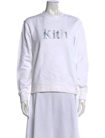 Pre-owned Kith Graphic Print Crew Neck Sweatshirt In White