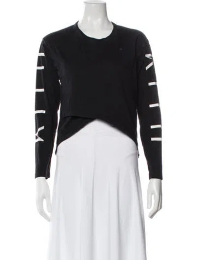 Pre-owned Kith Graphic Print Crew Neck Top In Black