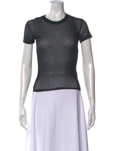 Pre-owned Kith Graphic Print Crew Neck Top In Black