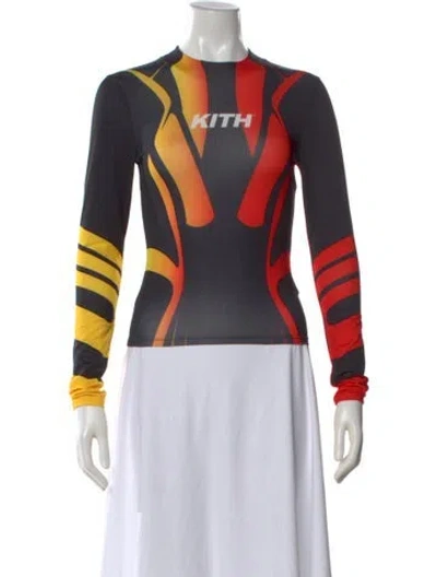 Pre-owned Kith Graphic Print Crew Neck Top In Multi