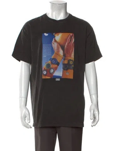 Pre-owned Kith Graphic Print Crew Neck T-shirt In Black