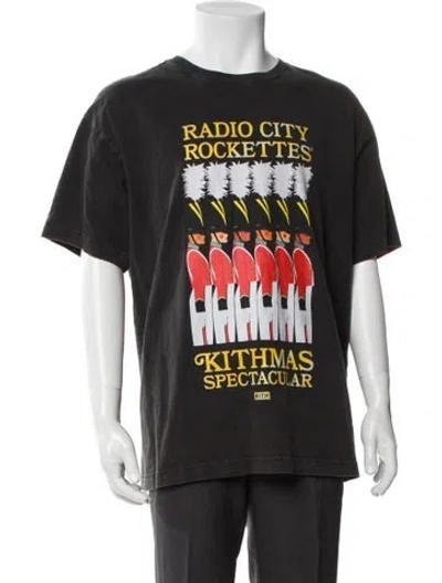 Pre-owned Kith Graphic Print Crew Neck T-shirt In Black