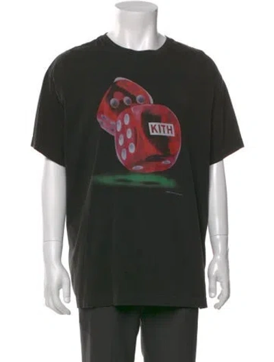 Pre-owned Kith Graphic Print Crew Neck T-shirt In Black