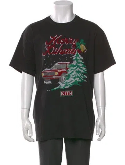 Pre-owned Kith Graphic Print Crew Neck T-shirt In Black
