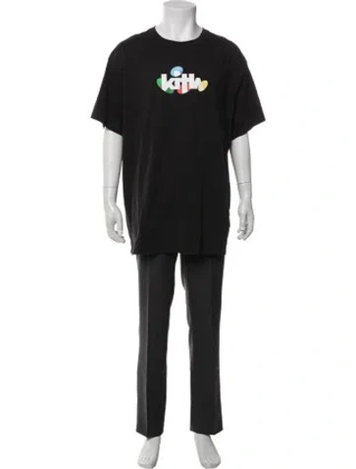 Pre-owned Kith Graphic Print Crew Neck T-shirt In Black