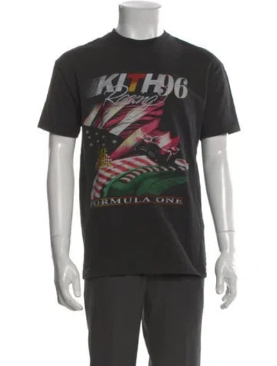Pre-owned Kith Graphic Print Crew Neck T-shirt In Black