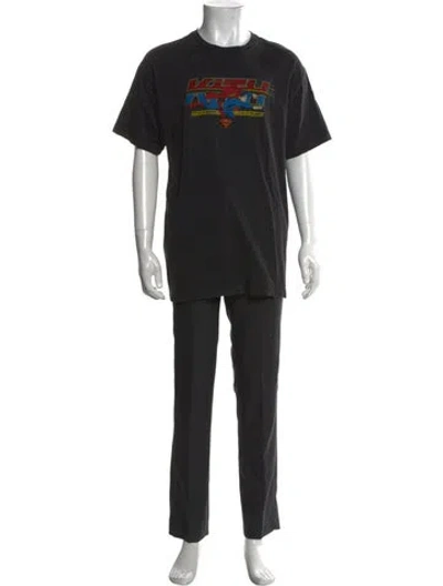 Pre-owned Kith Graphic Print Crew Neck T-shirt In Black