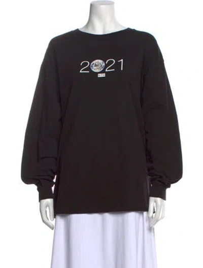 Pre-owned Kith Graphic Print Crew Neck T-shirt In Black
