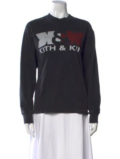 Pre-owned Kith Graphic Print Crew Neck T-shirt In Black