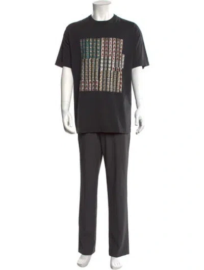 Pre-owned Kith Graphic Print Crew Neck T-shirt In Black