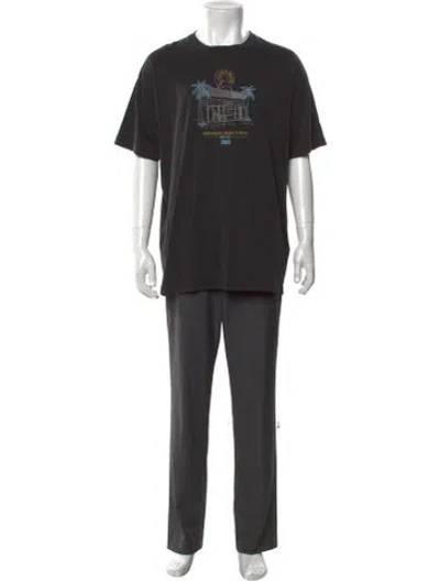 Pre-owned Kith Graphic Print Crew Neck T-shirt In Black