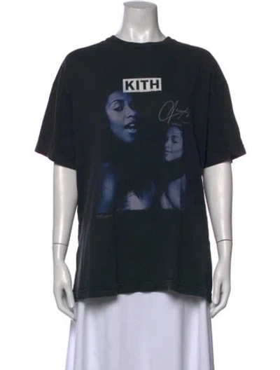 Pre-owned Kith Graphic Print Crew Neck T-shirt In Black
