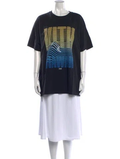 Pre-owned Kith Graphic Print Crew Neck T-shirt In Black