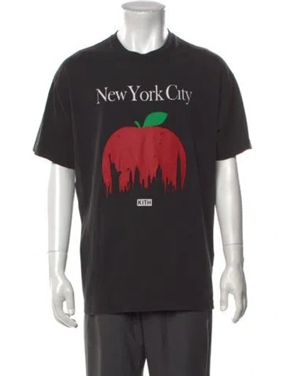 Pre-owned Kith Graphic Print Crew Neck T-shirt In Black