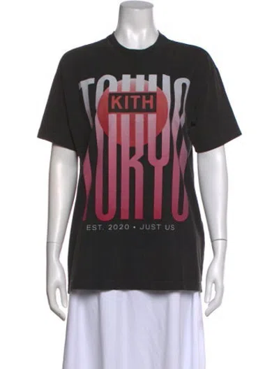Pre-owned Kith Graphic Print Crew Neck T-shirt In Black