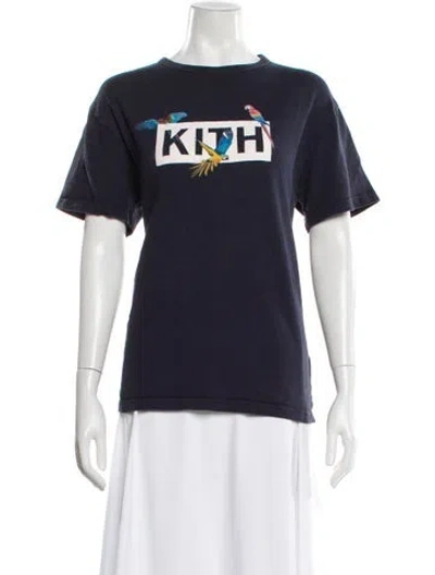 Pre-owned Kith Graphic Print Crew Neck T-shirt In Blue