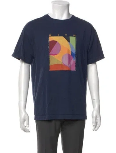 Pre-owned Kith Graphic Print Crew Neck T-shirt In Blue