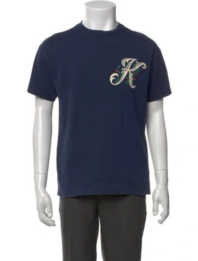 Pre-owned Kith Graphic Print Crew Neck T-shirt In Blue