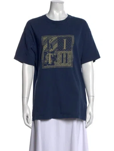 Pre-owned Kith Graphic Print Crew Neck T-shirt In Blue