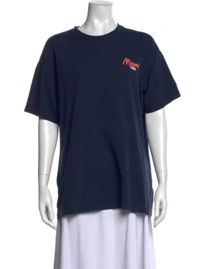 Pre-owned Kith Graphic Print Crew Neck T-shirt In Blue