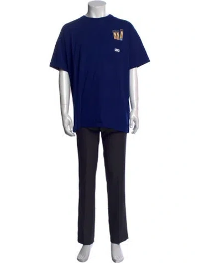 Pre-owned Kith Graphic Print Crew Neck T-shirt In Blue
