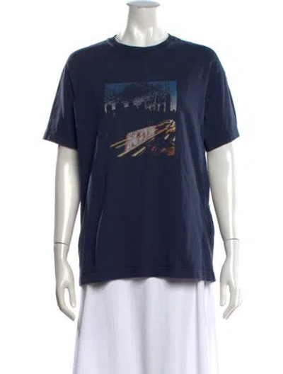 Pre-owned Kith Graphic Print Crew Neck T-shirt In Blue