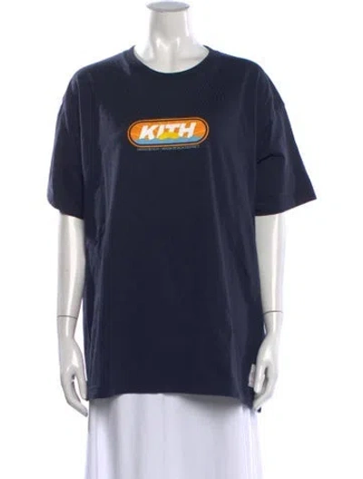 Pre-owned Kith Graphic Print Crew Neck T-shirt In Blue
