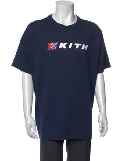Pre-owned Kith Graphic Print Crew Neck T-shirt In Blue