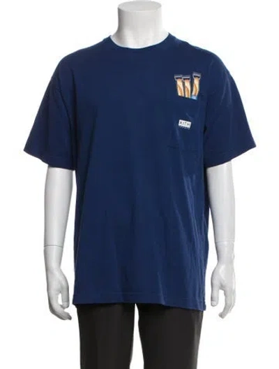 Pre-owned Kith Graphic Print Crew Neck T-shirt In Blue