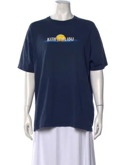 Pre-owned Kith Graphic Print Crew Neck T-shirt In Blue