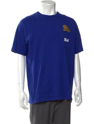Pre-owned Kith Graphic Print Crew Neck T-shirt In Blue/metallic