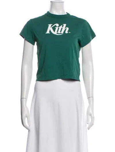 Pre-owned Kith Graphic Print Crew Neck T-shirt In Green/white