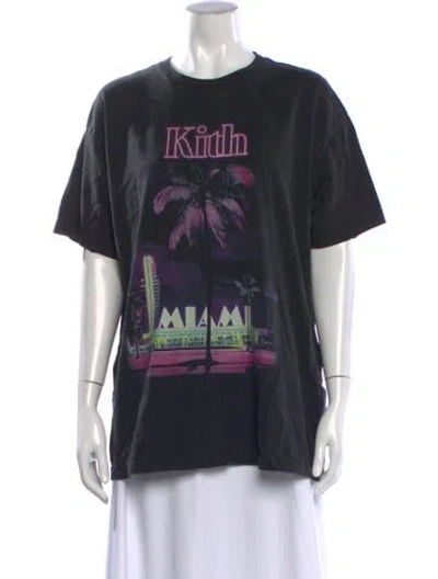 Pre-owned Kith Graphic Print Crew Neck T-shirt In Grey