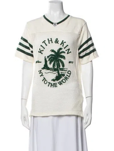 Pre-owned Kith Graphic Print Crew Neck T-shirt In Neutrals