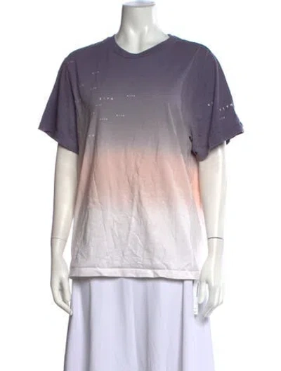 Pre-owned Kith Graphic Print Crew Neck T-shirt In Neutrals/purple
