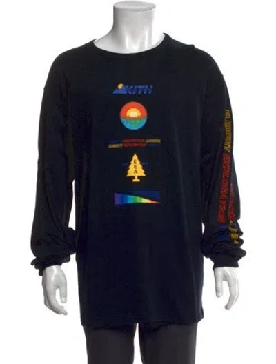 Pre-owned Kith Graphic Print Crew Neck T-shirt W/ Tags In Blue
