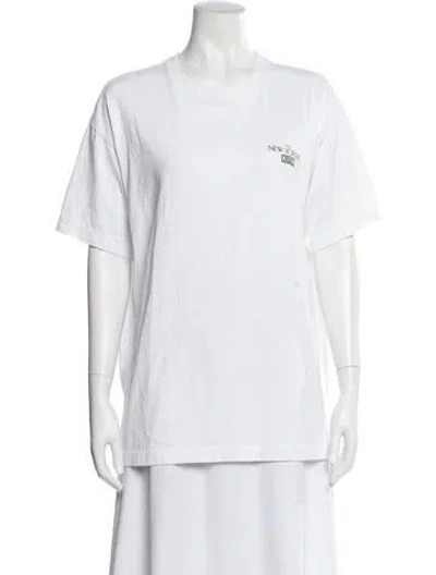 Pre-owned Kith Graphic Print Crew Neck T-shirt In White