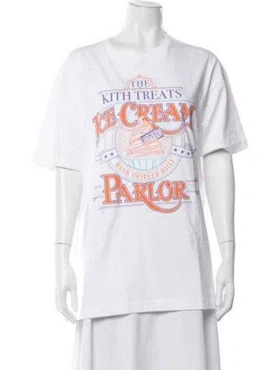 Pre-owned Kith Graphic Print Crew Neck T-shirt In White