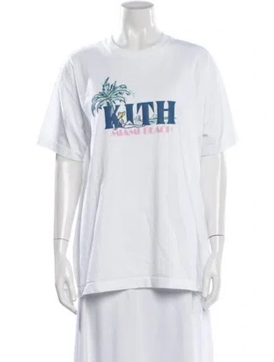 Pre-owned Kith Graphic Print Crew Neck T-shirt In White