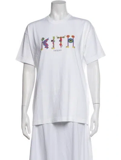 Pre-owned Kith Graphic Print Crew Neck T-shirt In White