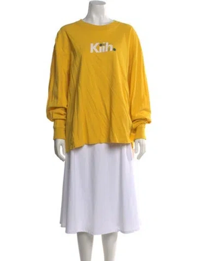 Pre-owned Kith Graphic Print Crew Neck T-shirt In Yellow