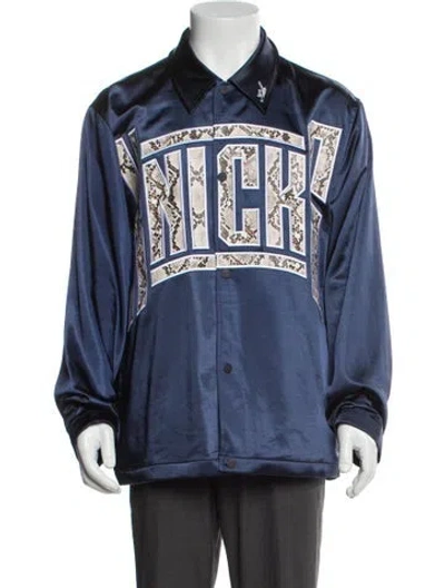 Pre-owned Kith Graphic Print Denim Jacket In Blue