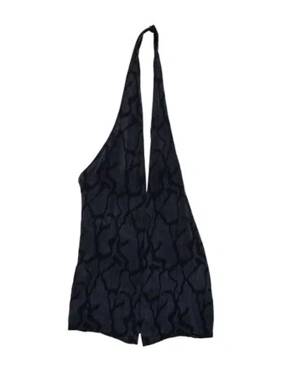 Pre-owned Kith Graphic Print Halterneck Sports Bra W/ Tags In Blue