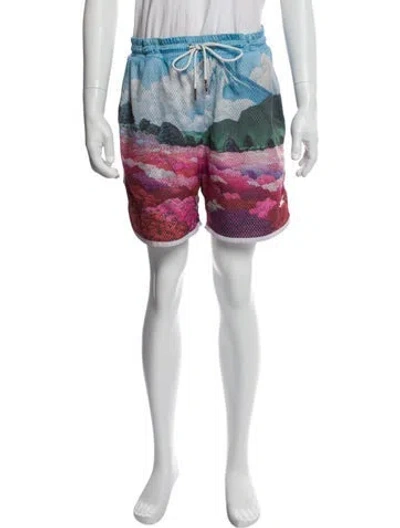 Pre-owned Kith Graphic Print Jogger Shorts In Blue