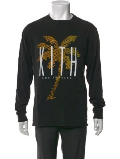 Pre-owned Kith Graphic Print Long Sleeve Shirt In Black