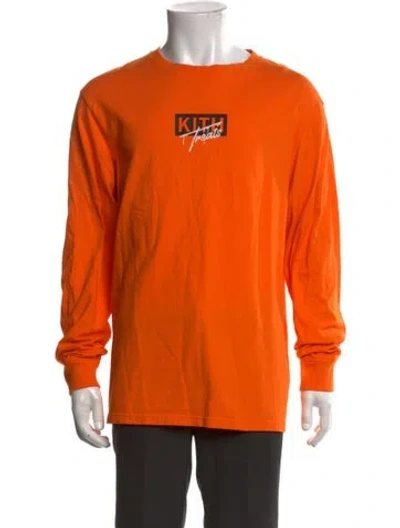 Pre-owned Kith Graphic Print Long Sleeve Shirt In Orange