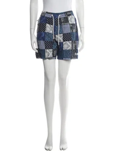 Pre-owned Kith Graphic Print Mini Shorts In Blue